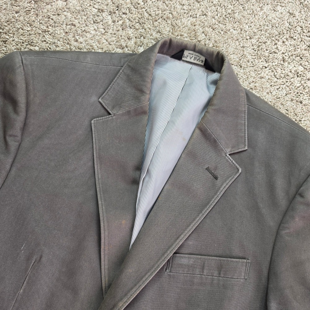 Jos. A. Bank Sport Coat Blazer Mens 40R Brown Cotton Twill Casual Professional